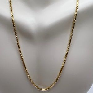 Gold Round Box Chain - 24" - Italy - Men/Ladies
